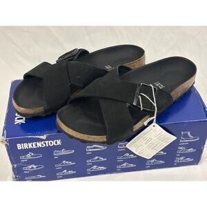 Birkenstock Siena II Sandals Black Nubuck Womens Size 37 Narrow Width New In Box